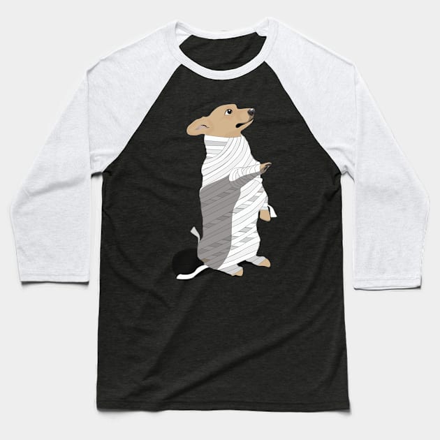 Corgi mummy Baseball T-Shirt by Kanom-Tom